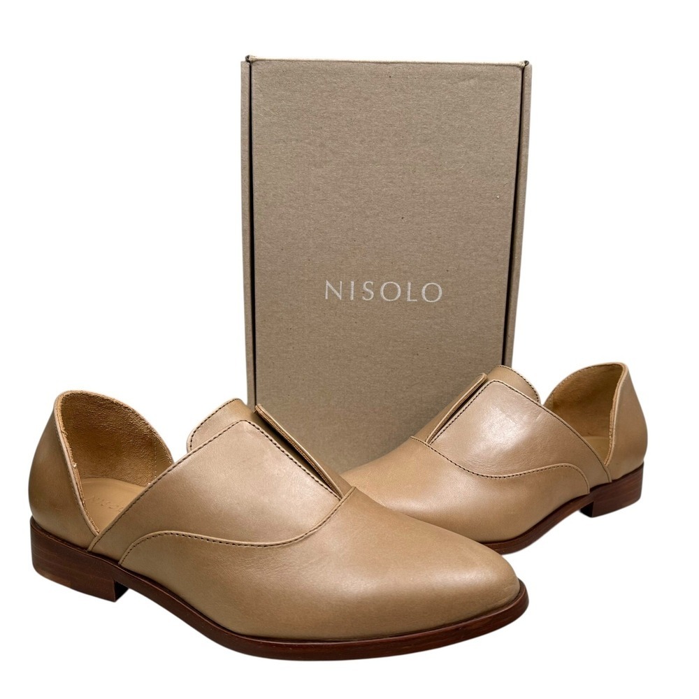 Nisolo Women Emma D'Orsay Oxford Almond Tan Leather Slip On Cushioned Size 7.5